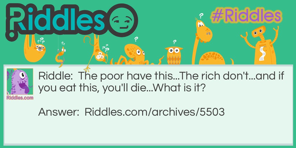 The Poor Riddle Meme.