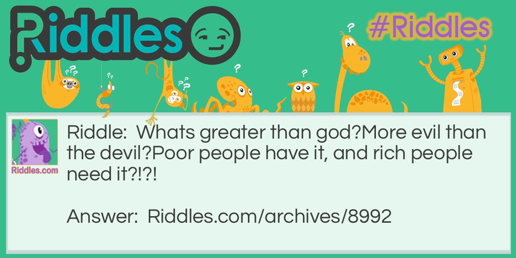 poor and rich Riddle Meme.