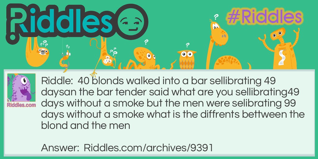 the blonds and the men Riddle Meme.