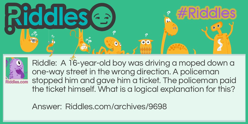 boy gets ticket on moped Riddle Meme.