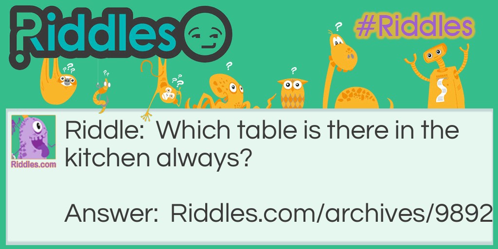 Find the table Riddle Meme.