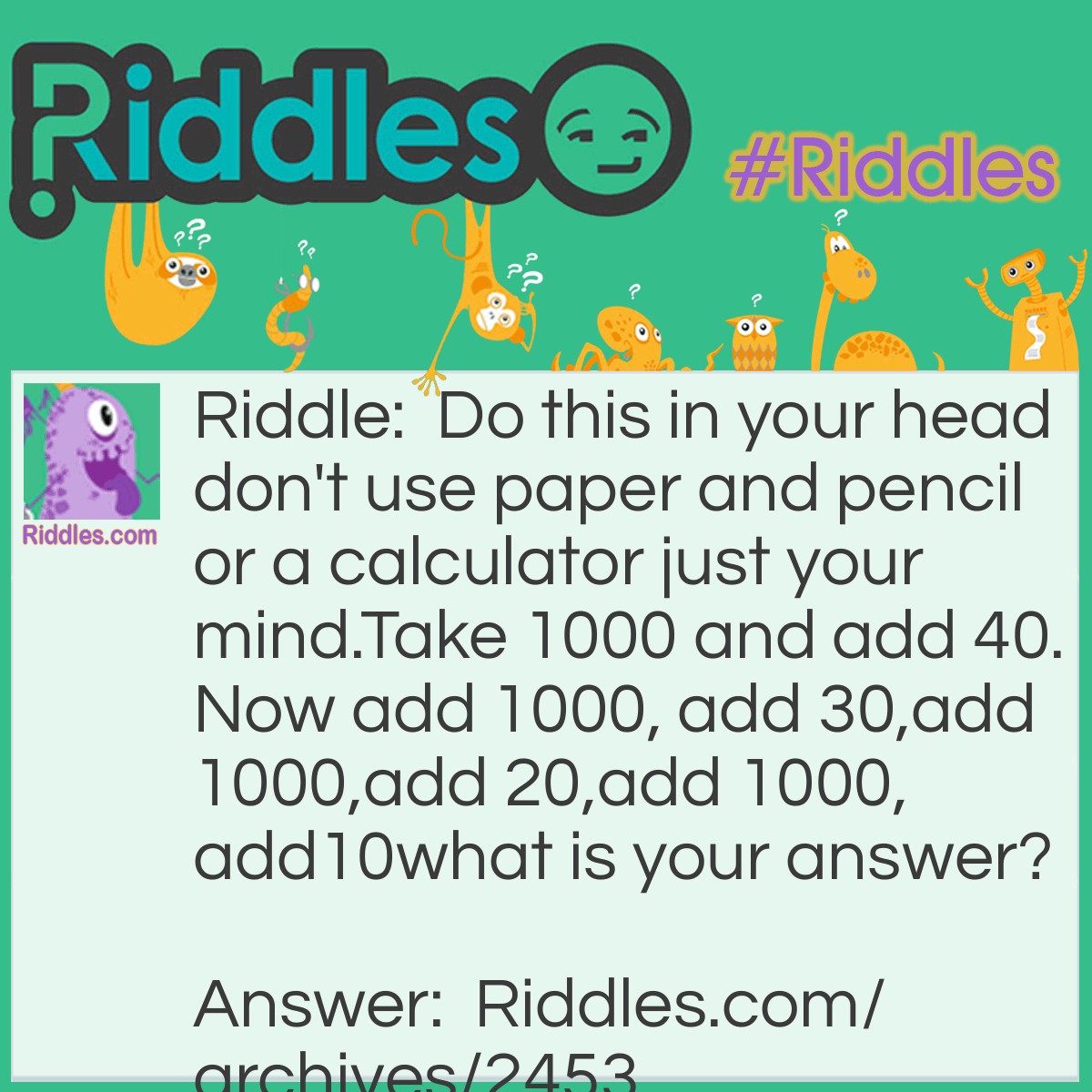 Addition Riddle - Riddles.com