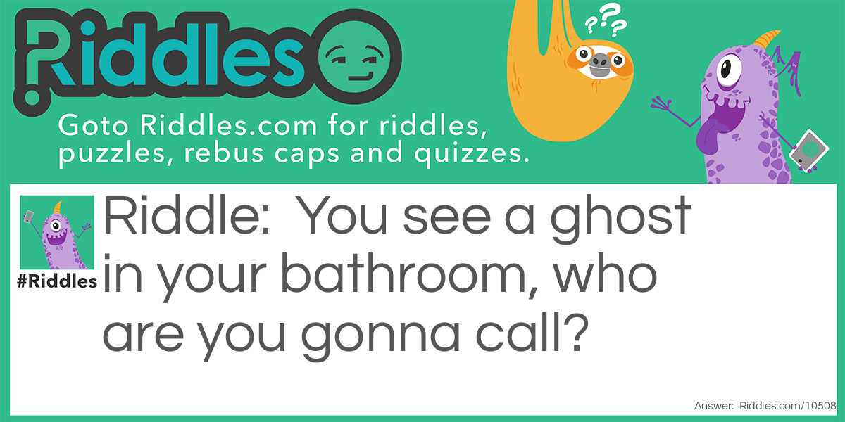 You see a ghost in your bathroom, who are you gonna call?