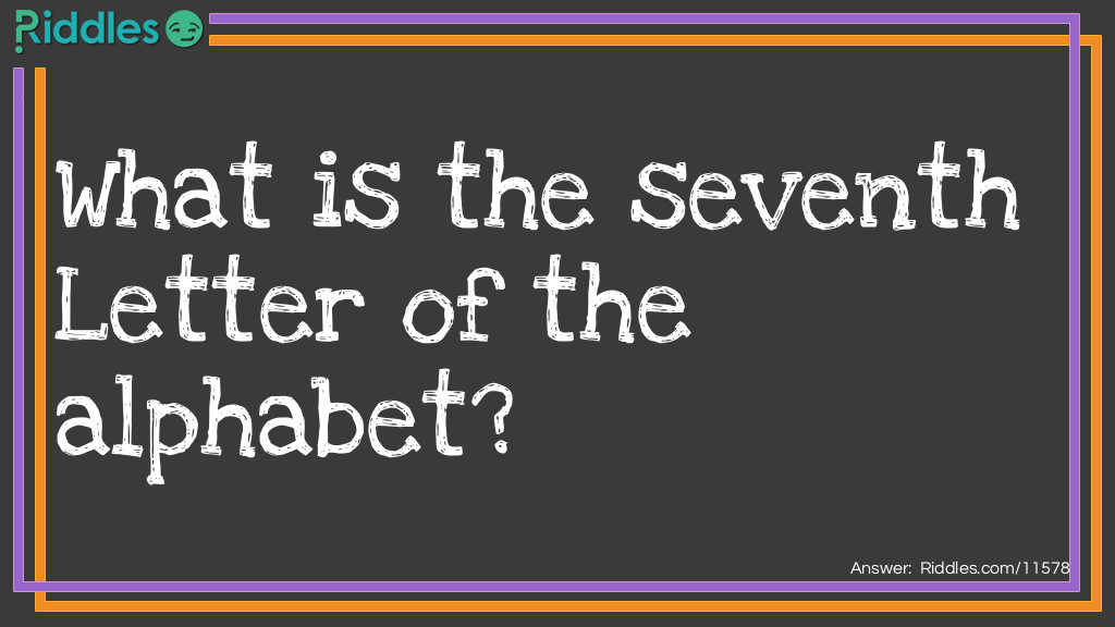 What is the 7th Letter of the alphabet Riddle Meme.