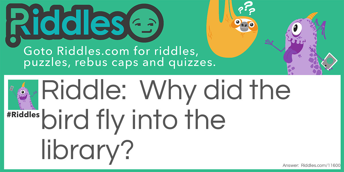 Bird In The Library Riddle Meme.