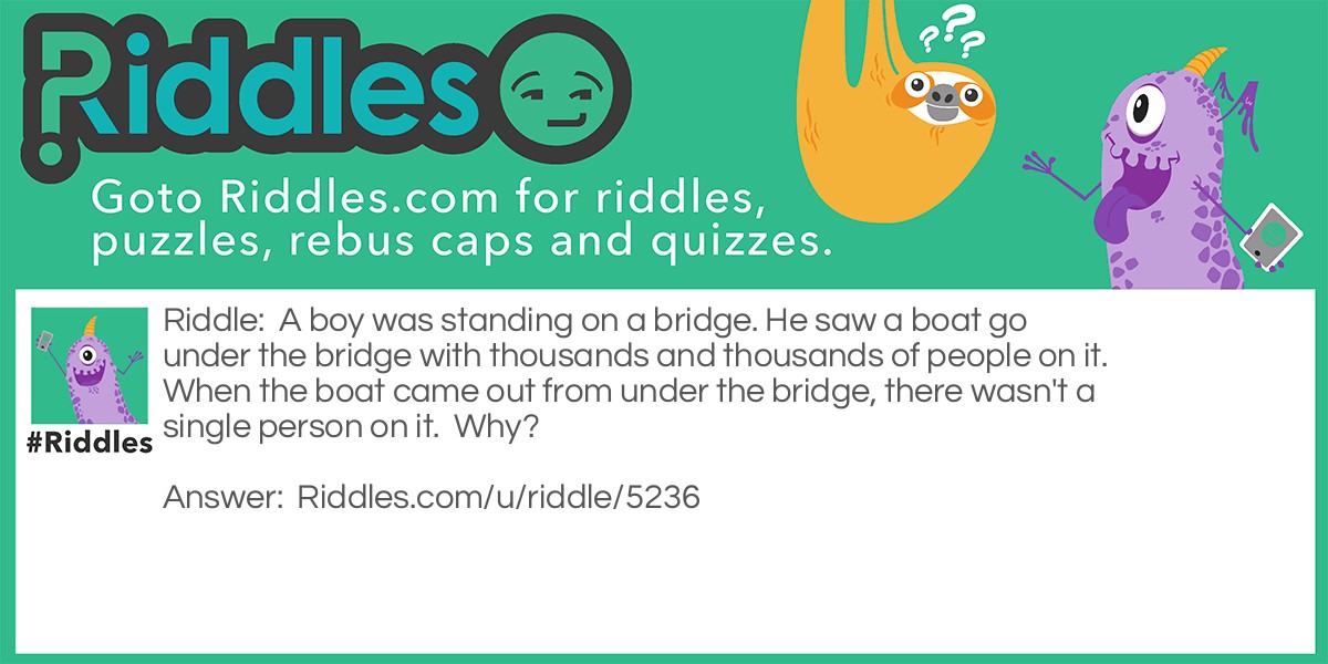 The boat Riddle Meme.