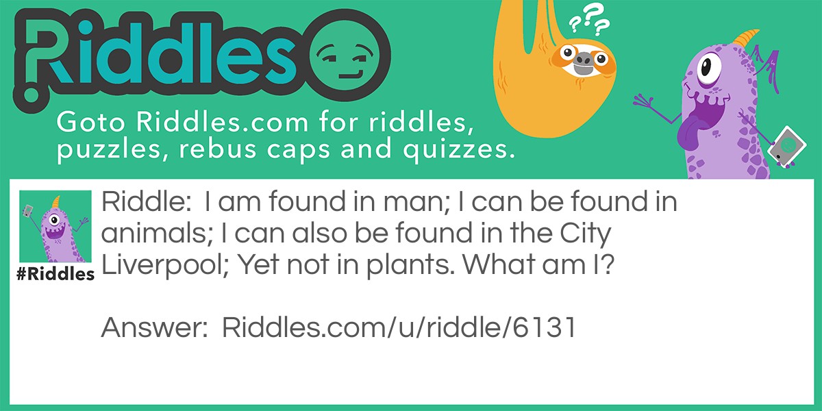 I Am Found In Man; I Can Be Found In Animals; I Can Also Be Foun... -  Riddles & Answers 
