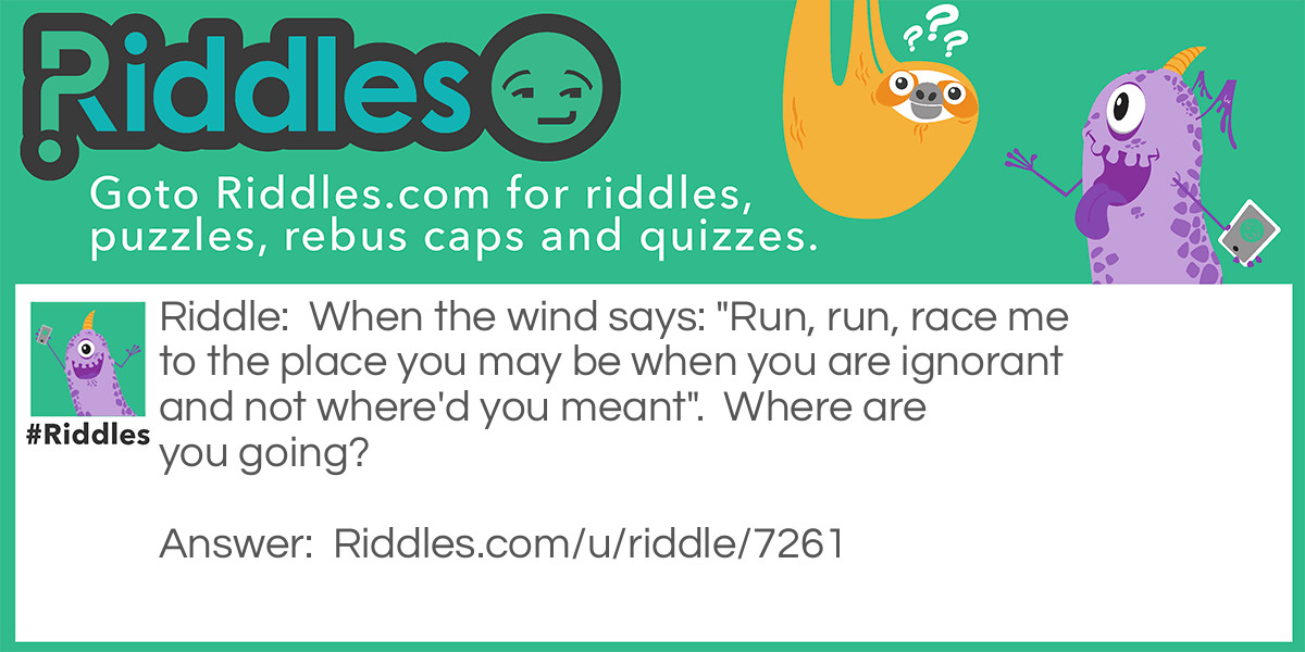 Where the wind takes you Riddle Meme.