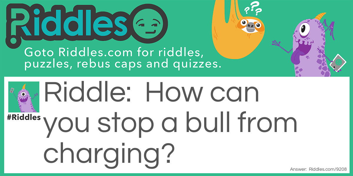 How can you stop a bull from charging?