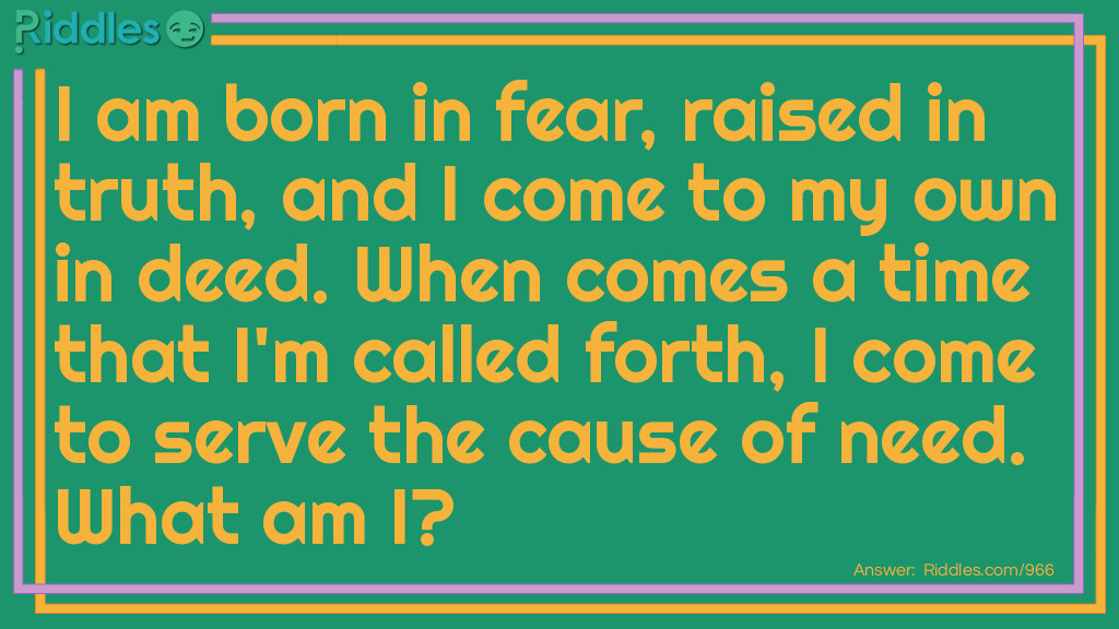 In Fear... | Answers - Riddles.com