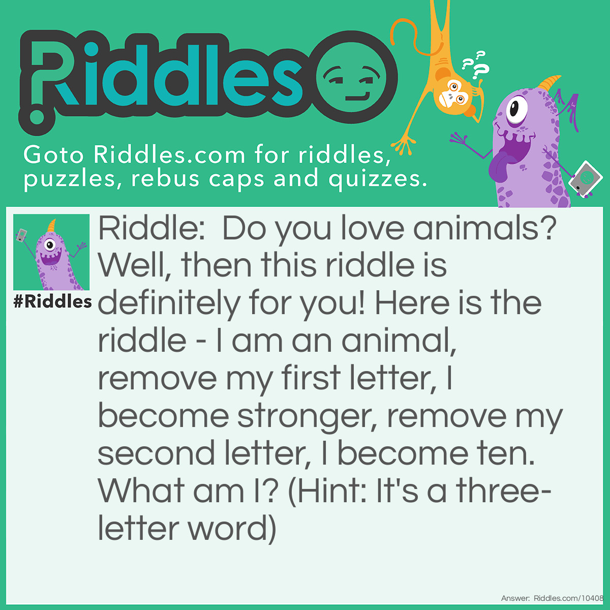 Do You Love Animals? Well, Then This Riddle Is Definitely For Yo... -  Riddles & Answers 