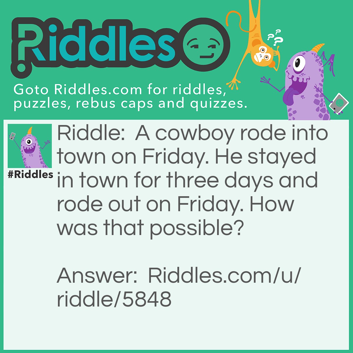 The Cowboy On Friday Riddle And Answer - Riddles.com